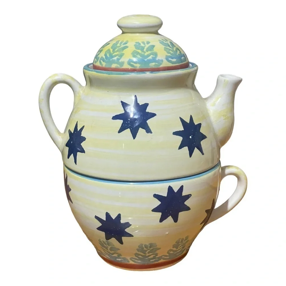 Smith & Hawken Personal Teapot Hand Painted